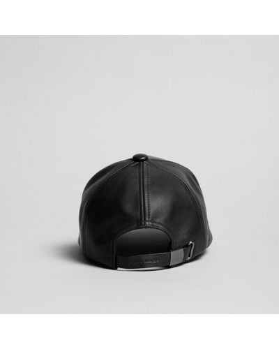 Fitted leather baseball cap