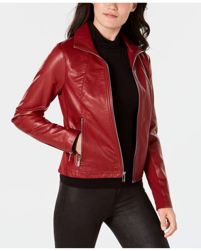 kenneth cole red leather jacket