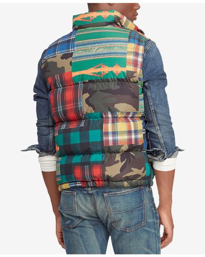 polo ralph lauren patchwork moto jacket