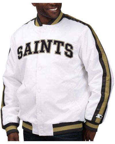 saints pullover starter jacket
