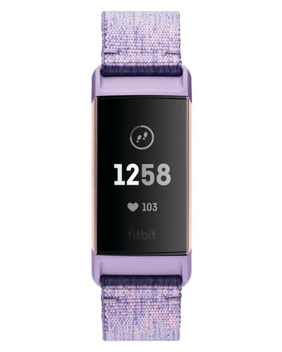 Fitbit Charge 3 Interchangeable Lavender/rose Gold-tone Fabric & Black  Elastomer Strap Smart Watch 22.7mm - A Special Edition - Lyst