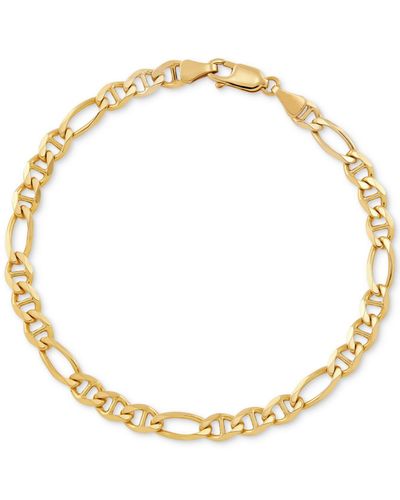 Macy's Figaro/mariner Link Chain Bracelet In 10k Gold in Metallic for ...