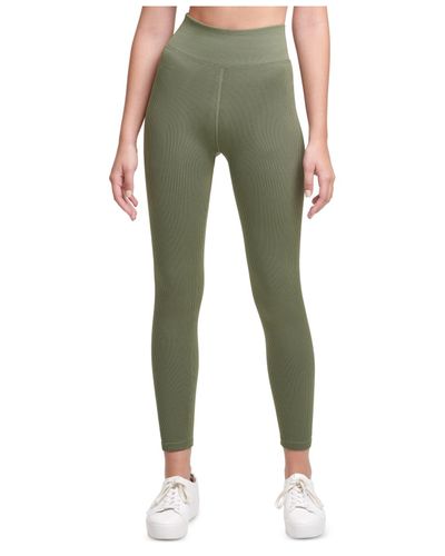 Calvin Klein Synthetic Performance Ribbed 7/8 Length Leggings in Green - Lyst