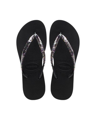 havaianas black slim sparkle