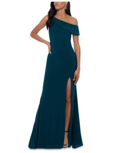 Xscape Synthetic One-shoulder Gown in Emerald Green (Green) - Lyst