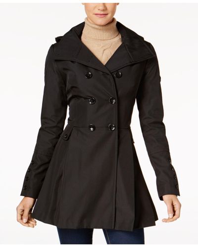 CALVIN KLEIN 205W39NYC Synthetic Skirted Hooded Raincoat in Black - Lyst
