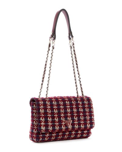 guess cessily tweed tote