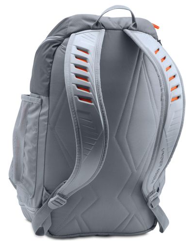 red and gray under armour backpack