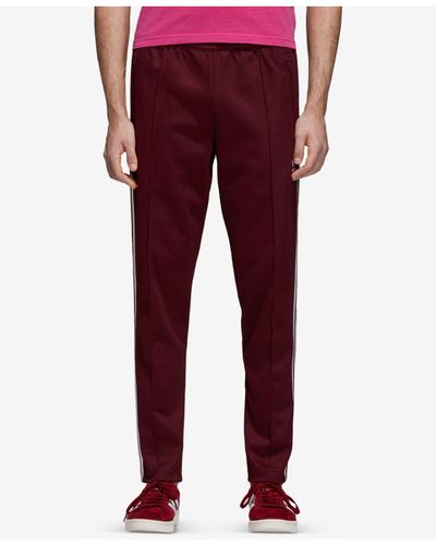 adidas Cotton Adicolor Beckenbauer Track Pants in Maroon (Red) for Men |  Lyst