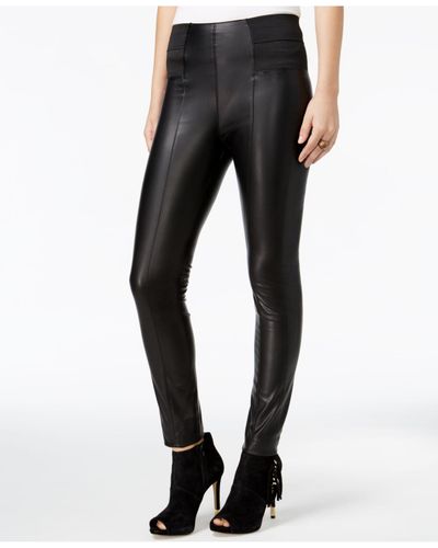 Guess Suzanne Faux-leather Leggings in Black - Lyst