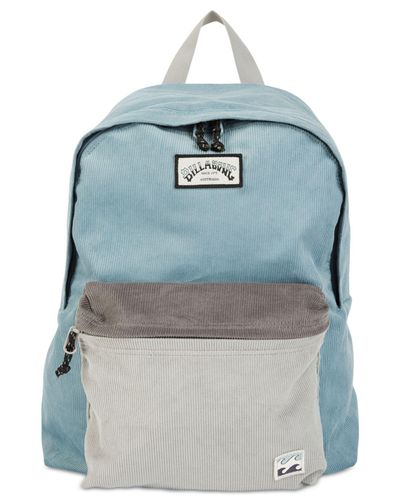 blue corduroy backpack