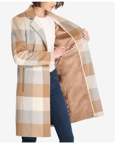 dkny plaid coat