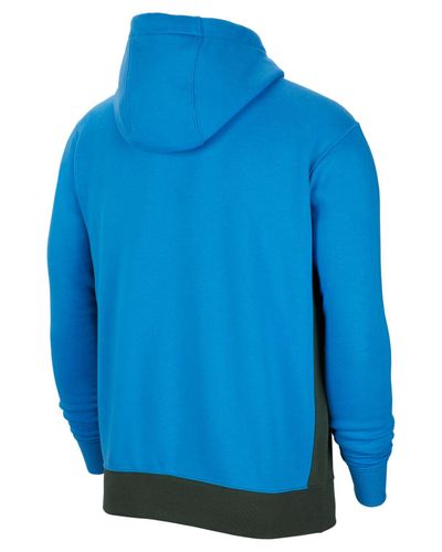 Nike Club Fleece Colorblocked Half-zip Hoodie in Blue/Jade/Orange (Blue)  for Men - Lyst