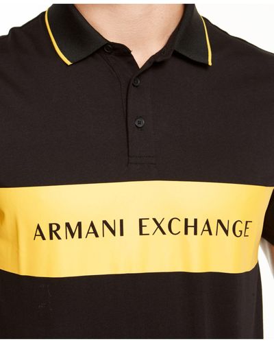 Armani exchange black and yellow shirt Clearance