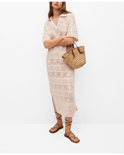 mango crochet midi dress