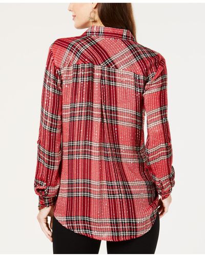 plaid sequin shirt