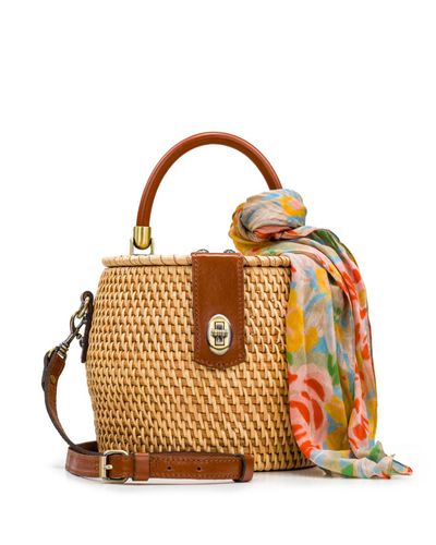 Patricia Nash Antinianna Round Wicker Bag With Citrus Rose Scarf | Lyst