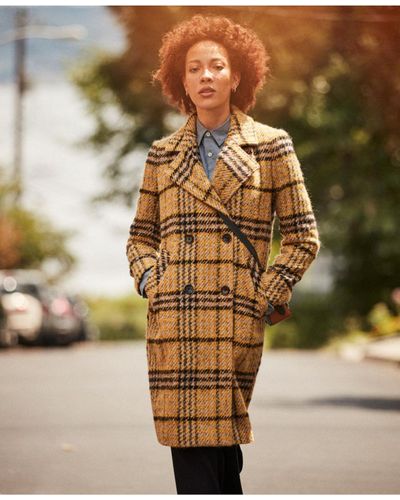 plaid walker coat