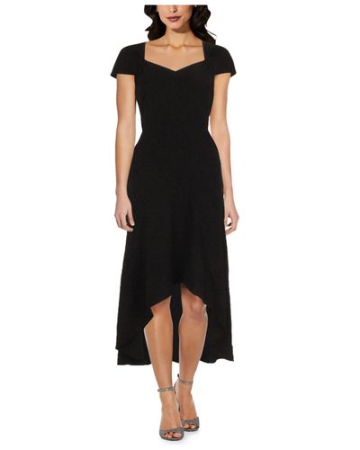 Adrianna Papell Synthetic Sweetheart-neck High-low Dress in Black - Lyst