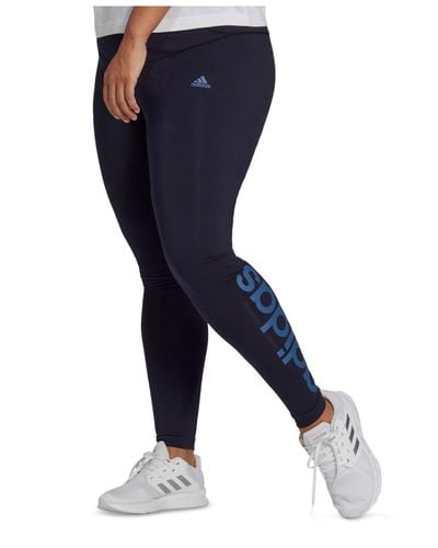 adidas Cotton Essentials Plus Size High-waisted Leggings in Blue - Lyst