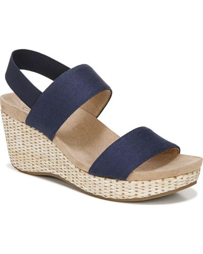 LifeStride Synthetic Delta Quarter Ankle Strap Sandals in Navy (Blue) - Lyst