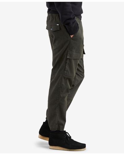 Stretch Cargo Joggers in Black for Men 