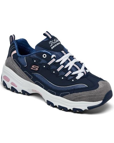 Skechers Leather D'lites - New Journey Walking Sneakers From Finish ...
