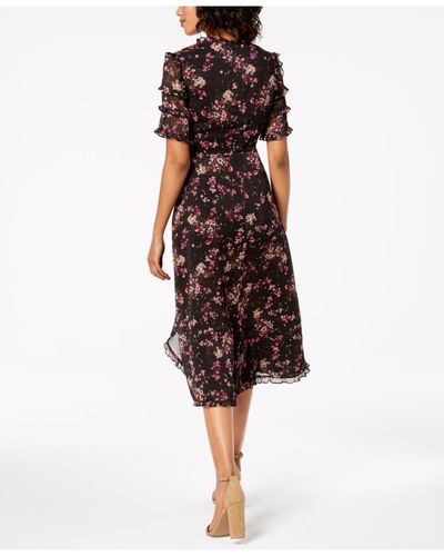 macy's black floral dress