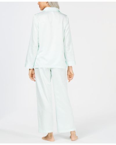 Miss Elaine Brushed-back Satin Pajama Set - Lyst