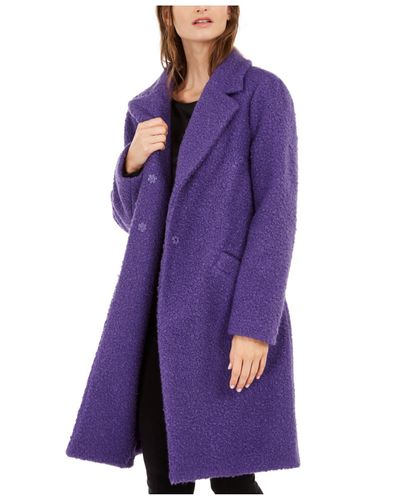 purple boucle coat