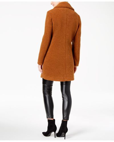 cognac teddy coat