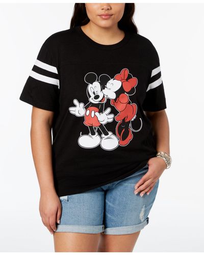 Disney Femme Mickey and Minnie Mouse Kiss T-Shirt