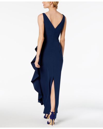 vince camuto ruffled gown