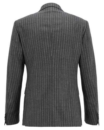 BOSS by HUGO BOSS Wool Double-breasted Pinstripe Suit in Black for Men -  Lyst