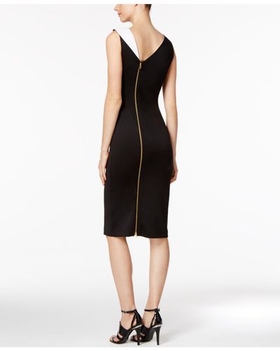 Calvin klein contrast collar sheath dress Clearance