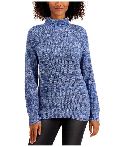 funnel neck cotton sweater