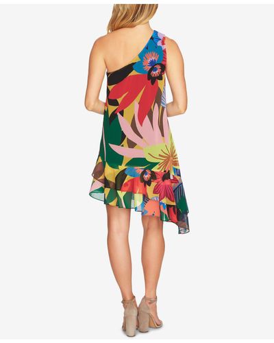 cece floral print asymmetrical dress