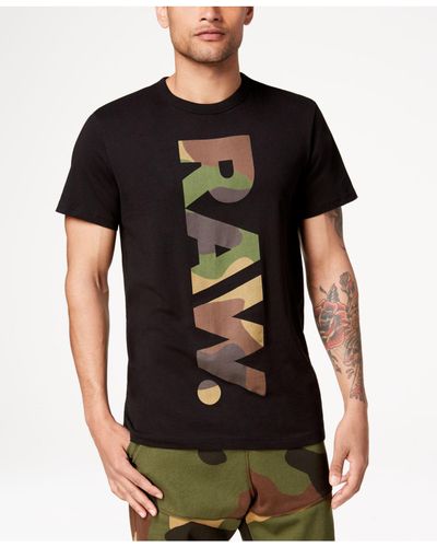 G-Star RAW Cotton Daba Camouflage Logo-print T-shirt in Dark Black (Black)  for Men - Lyst