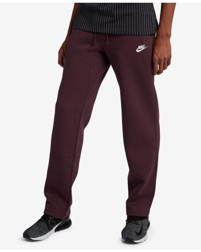 nike fleece pants open hem