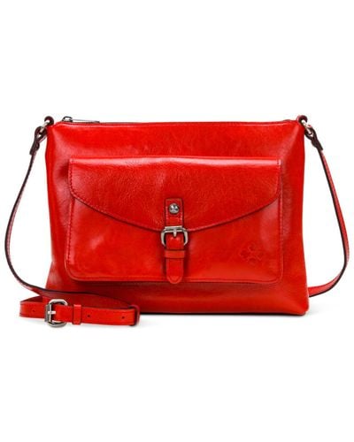 Patricia Nash Kirby East West Leather Crossbody in Papaya (Red) | Lyst