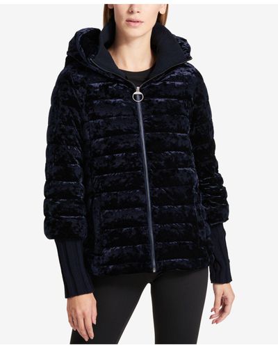dkny velour padded jacket