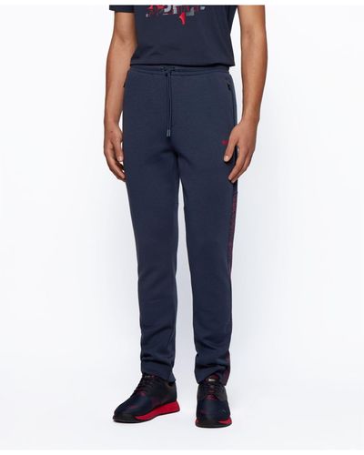 BOSS by Hugo Boss Cotton Hurley Regular-fit Tracksuit Bottoms in Navy (Blue) for Men - Lyst