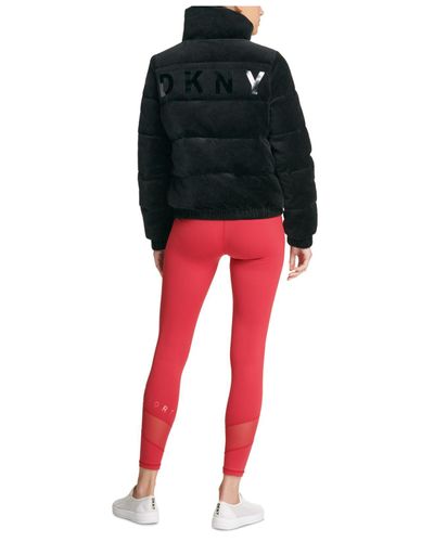 dkny velour puffer