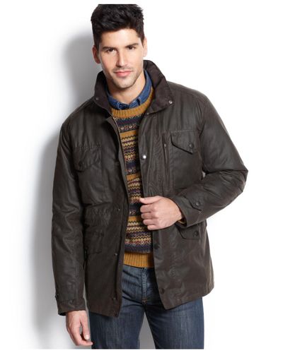 Barbour Corduroy Sapper Waxed Jacket in Olive (Green) for Men - Lyst