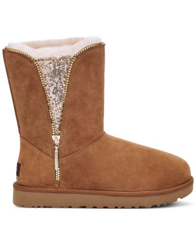 ugg classic sequin zip booties