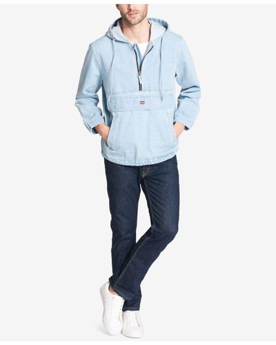 denim pullover hoodie