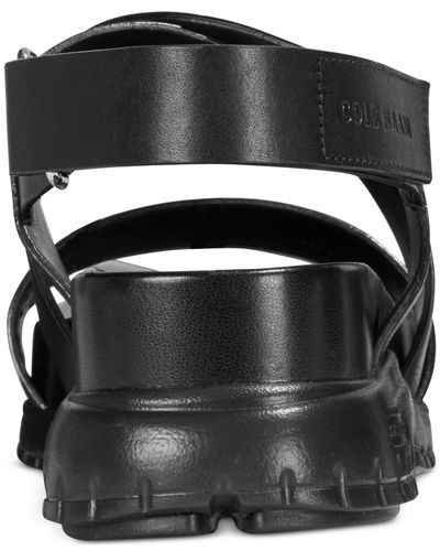Cole Haan Leather Zerogrand Crisscross Sandals in Black | Lyst
