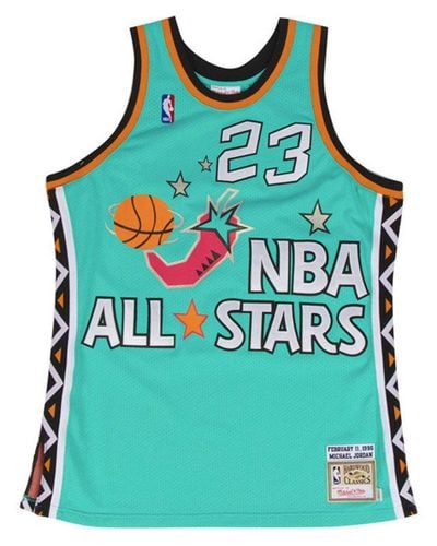 1996 All-Star Basketball Jersey Shirt Teal/Aqua S-XXL Michael  #23 
