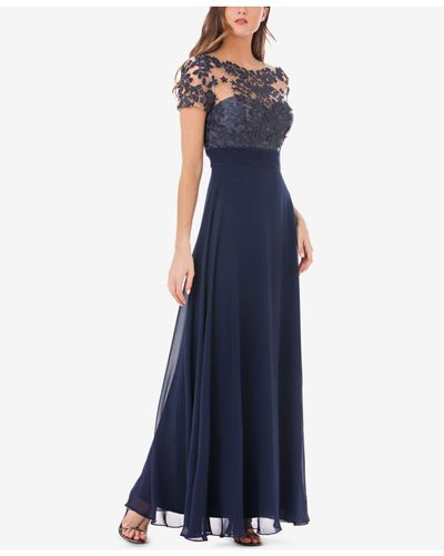 js collection illusion lace evening dress