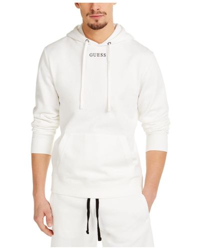 Guess Cotton Eco Roy Hoodie in White for Men - Lyst